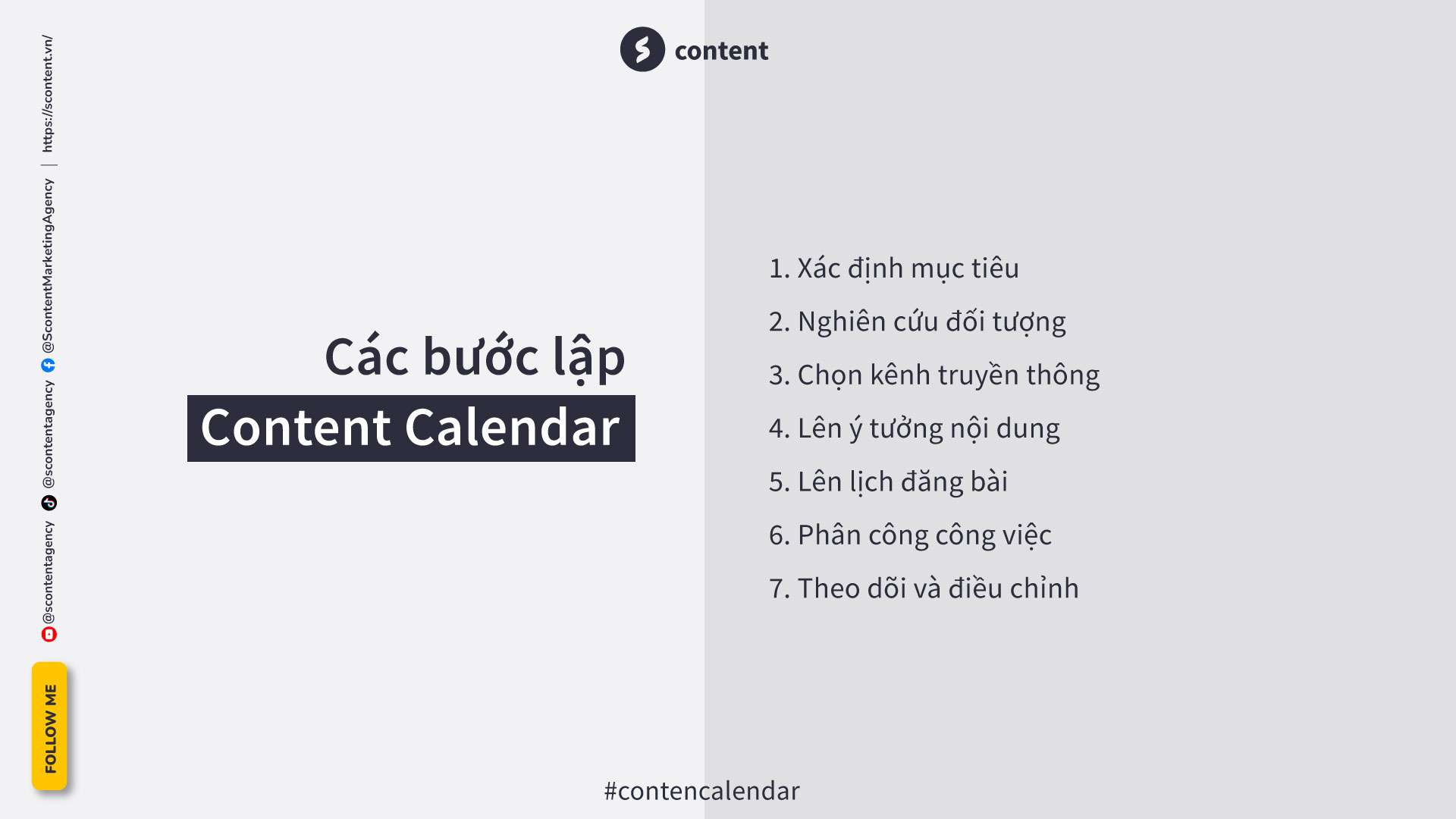 Các bước lập Content Calendar